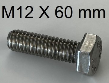 bout met 6 kant kop M12 X 60 mm