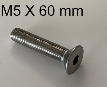 verzinkt inbusbout conisch M5 X 60 mm