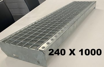 roostertrede gegalvaniseerd (metaal) 240 X 1000 mm 