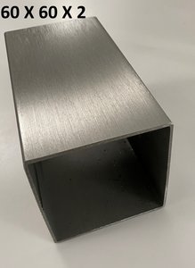 inox vierkante koker 60 X 60 X 2 mm 