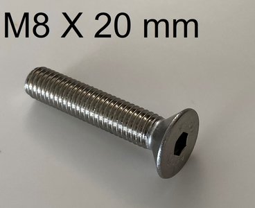 verzinkt inbusbout conisch M8 X 20 mm 