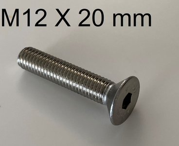 verzinkt inbusbout conisch M12 X 20 mm 