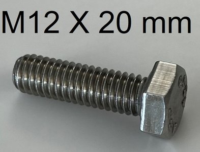 verzinkt bout met 6 kant kop M12 X 20 mm 